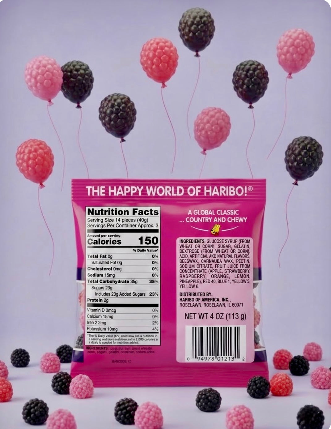 Haribo Berries Crunchy & Chewy Gummies