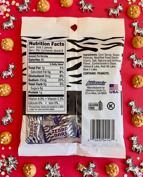 Atkinson's Zebra Bars Peanut Butter Chews