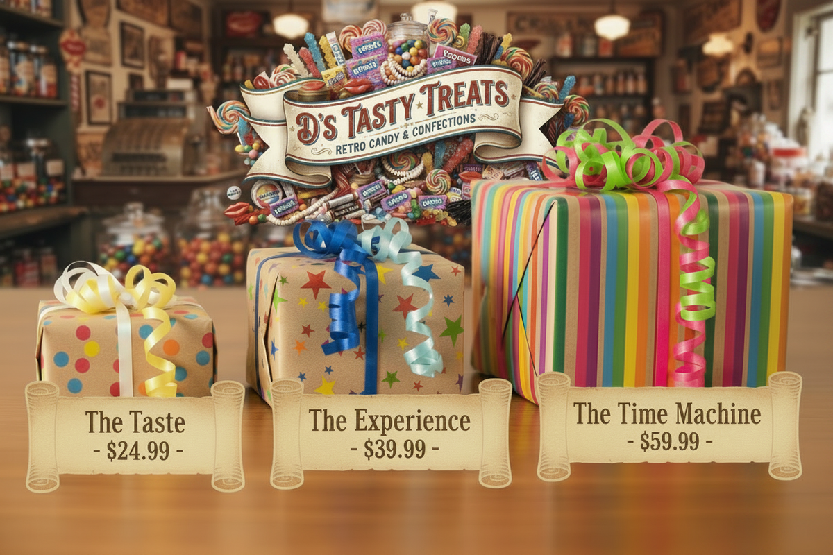 D's Tasty Treats Hero - All Gift Boxes Visible